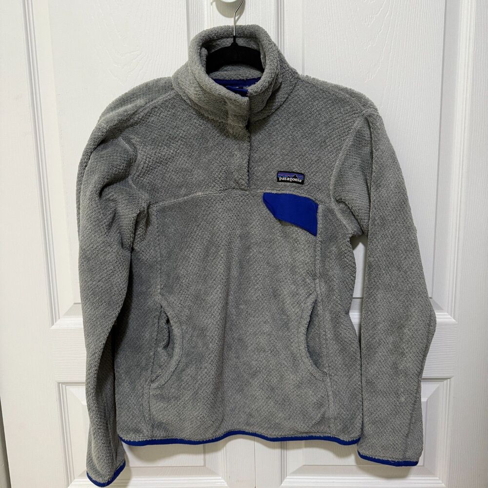 Women Patagonia Re-Tool Snap T Pullover Jacket Sweatshirt Medium Gray Size Small